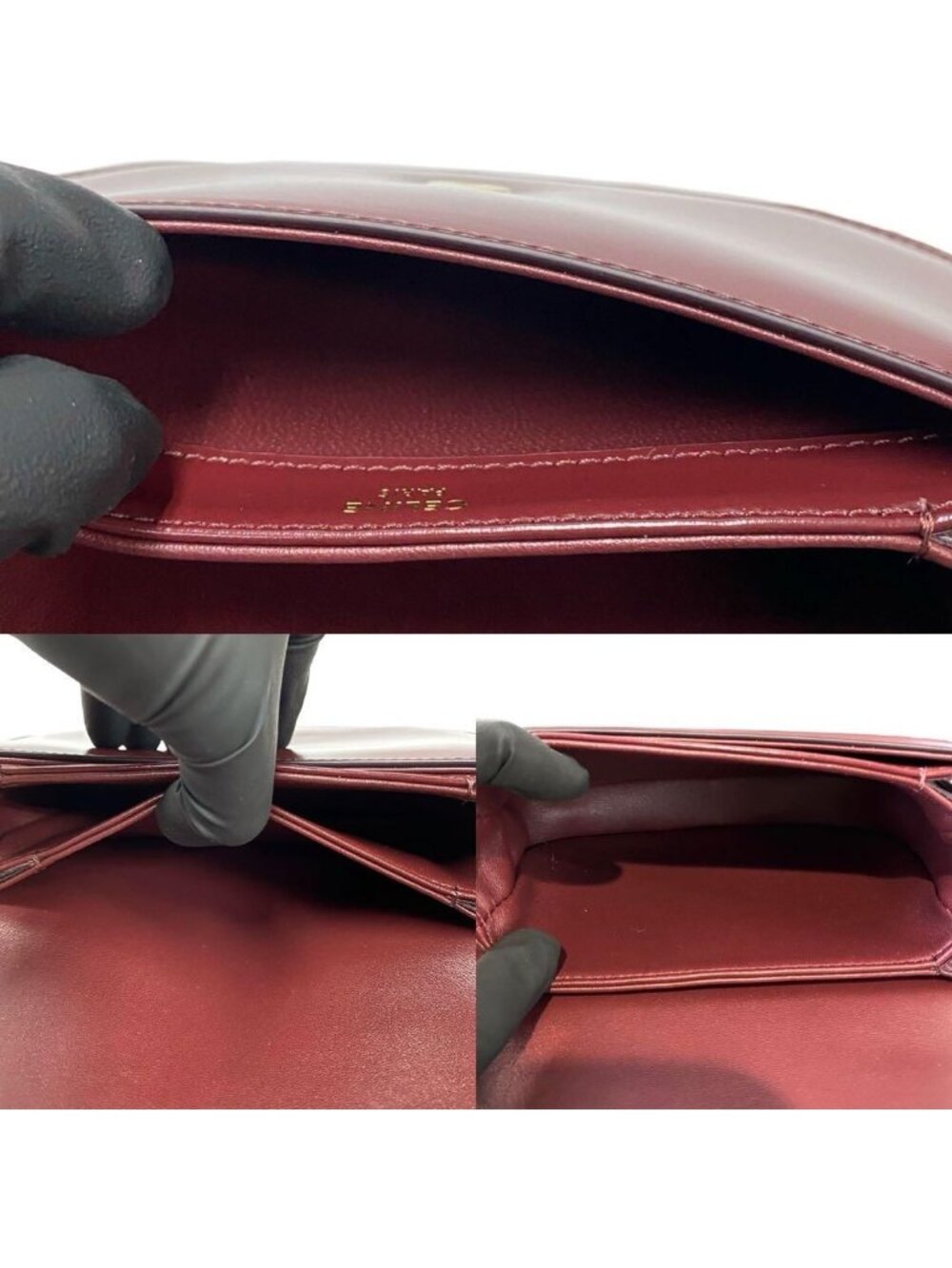 ★SOLD★ Celine Almost Box Mini Besace Triomphe Logo Calf Leather 2-Way Shoulder - Picture 7 of 8